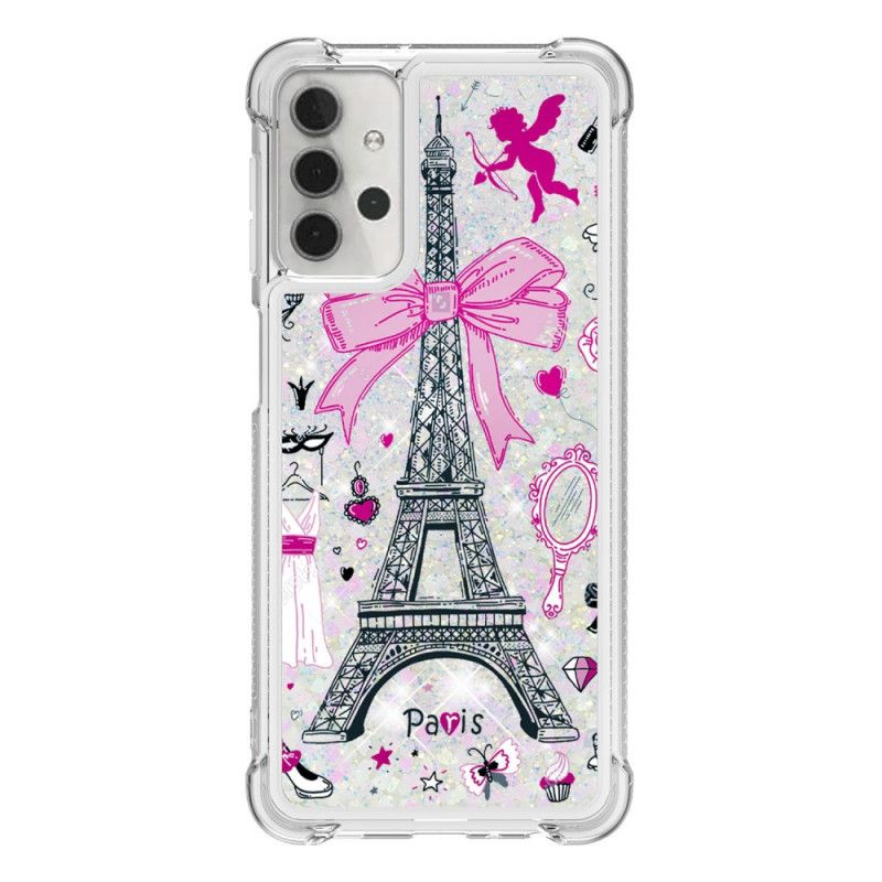 Hoesje Samsung Galaxy A32 5G Telefoonhoesje De Eiffeltoren Glitter