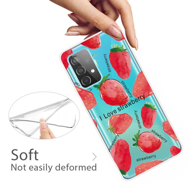 Hoesje voor Samsung Galaxy A32 5G Aardbeien / Ik Hou Van Aardbei