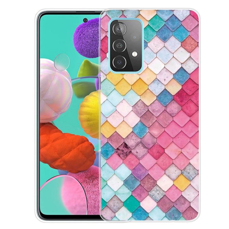 Hoesje voor Samsung Galaxy A32 5G Donkerrood Roze Schilderij