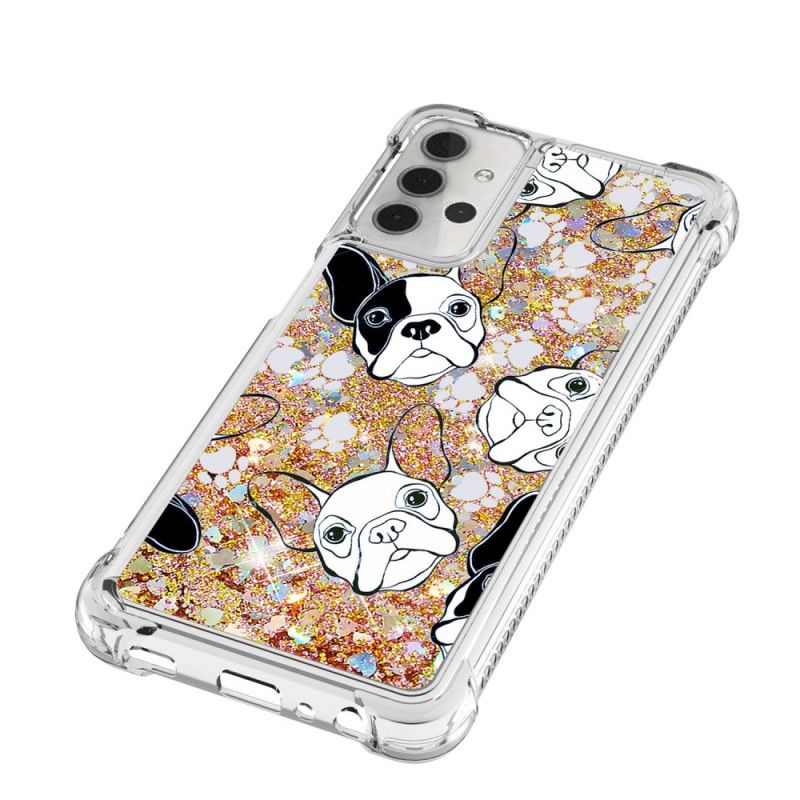 Hoesje voor Samsung Galaxy A32 5G Meneer Hond Glitter