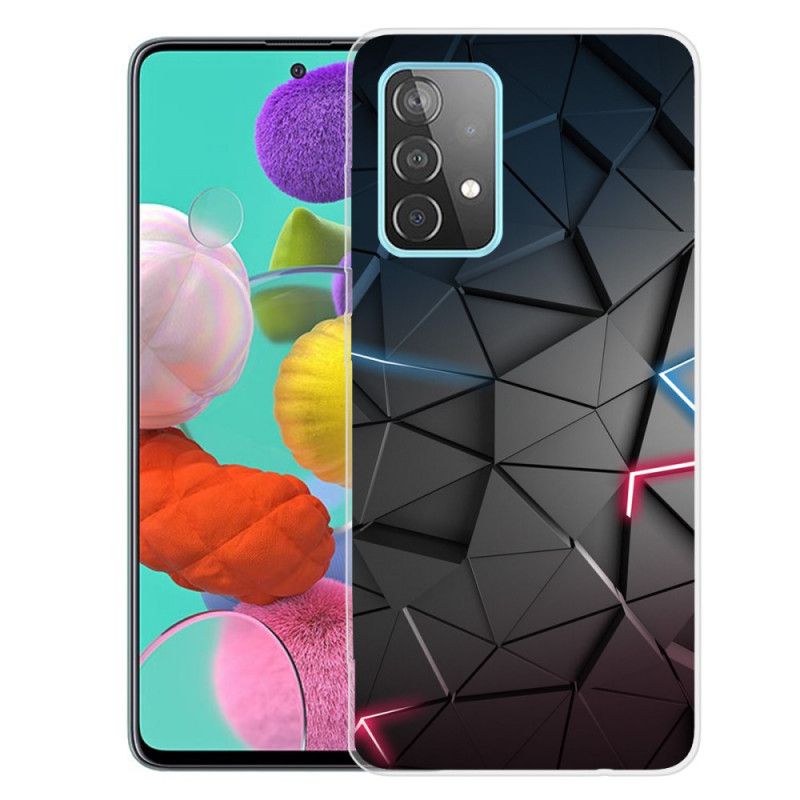 Hoesje voor Samsung Galaxy A32 5G Roze Grijs Flexibele Geometrie