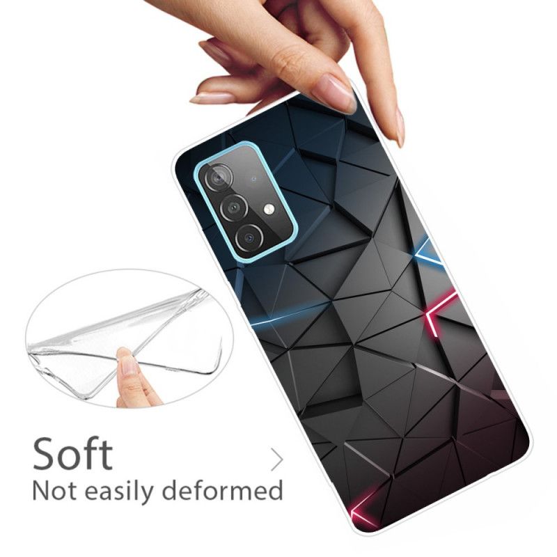 Hoesje voor Samsung Galaxy A32 5G Roze Grijs Flexibele Geometrie