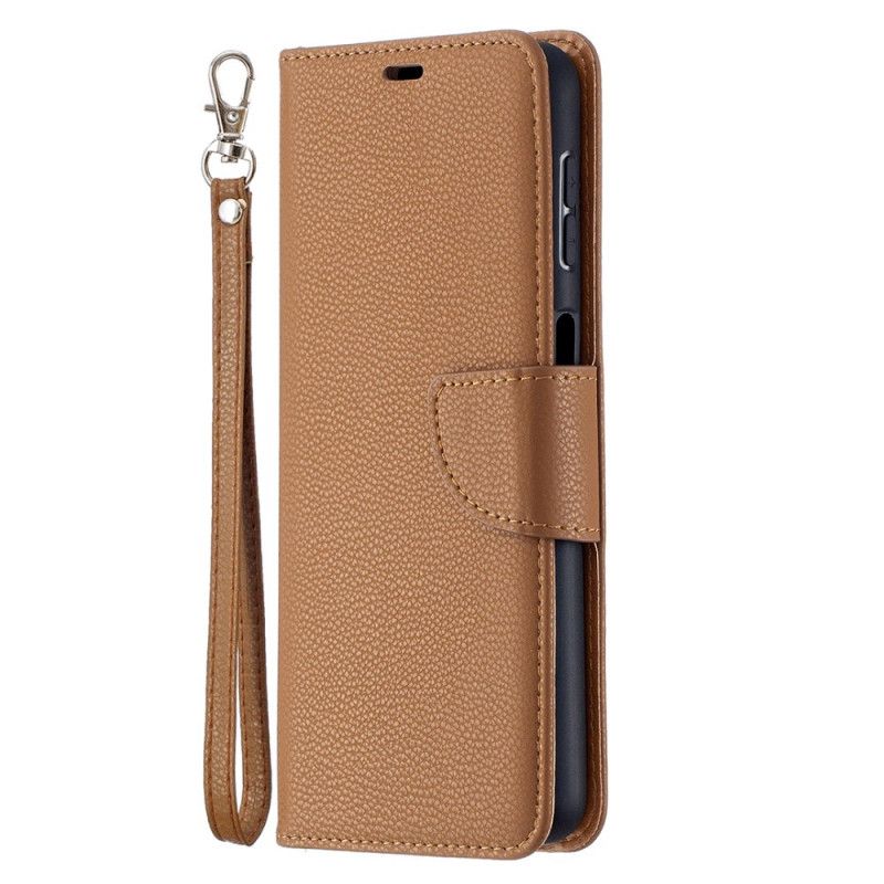 Leren Hoesje Samsung Galaxy A32 5G Grijs Zwart Lychee Schuine Flap