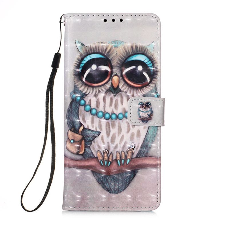 Leren Hoesje Samsung Galaxy A32 5G Juffrouw Uil Met String