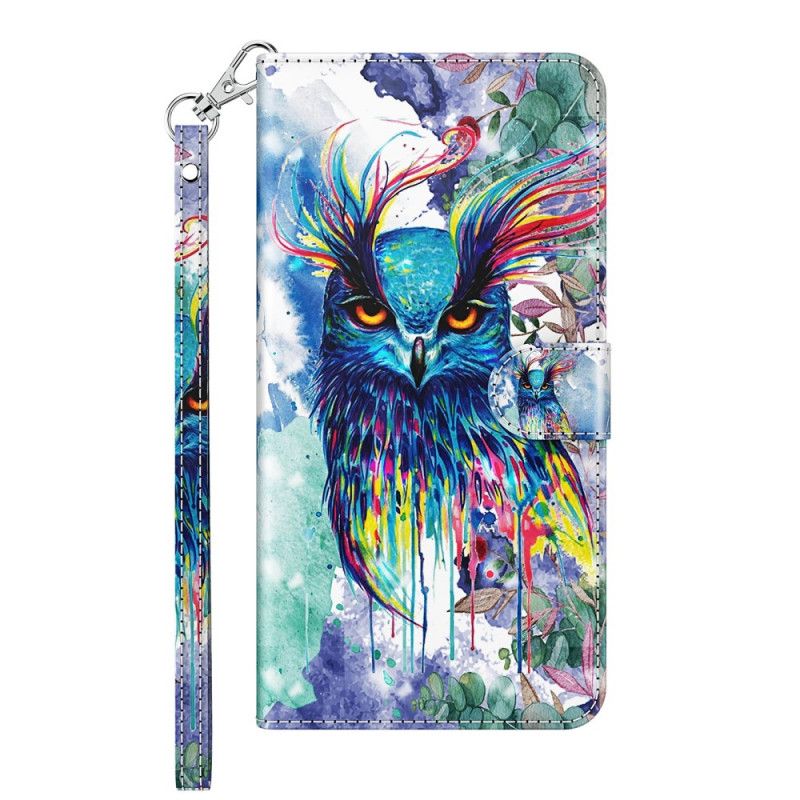 Leren Hoesje Samsung Galaxy A32 5G Lichtvlek Aquarel Vogel