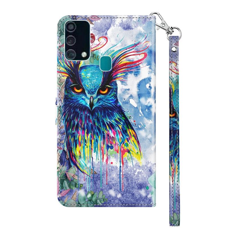 Leren Hoesje Samsung Galaxy A32 5G Lichtvlek Aquarel Vogel