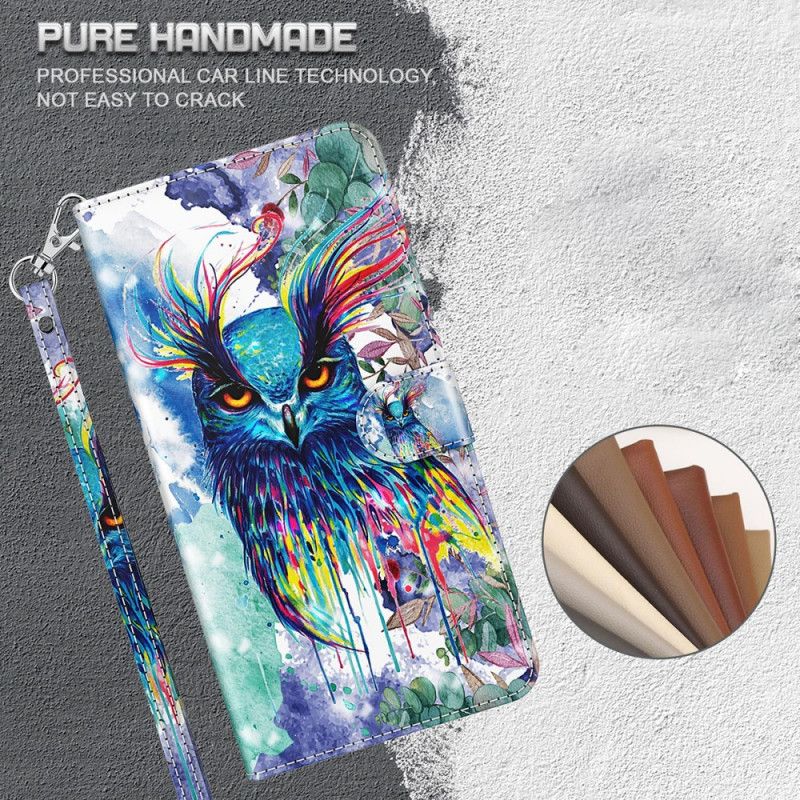 Leren Hoesje Samsung Galaxy A32 5G Lichtvlek Aquarel Vogel