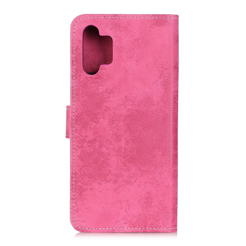 Leren Hoesje Samsung Galaxy A32 5G Magenta Grijs Vintage Kunstleer