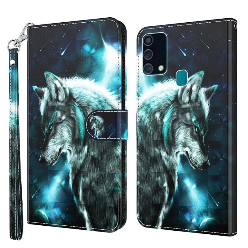 Leren Hoesje Samsung Galaxy A32 5G Majestueuze Lichtvlek Van Wolf