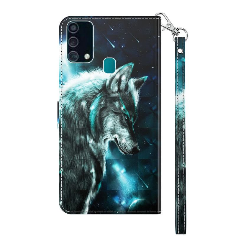 Leren Hoesje Samsung Galaxy A32 5G Majestueuze Lichtvlek Van Wolf