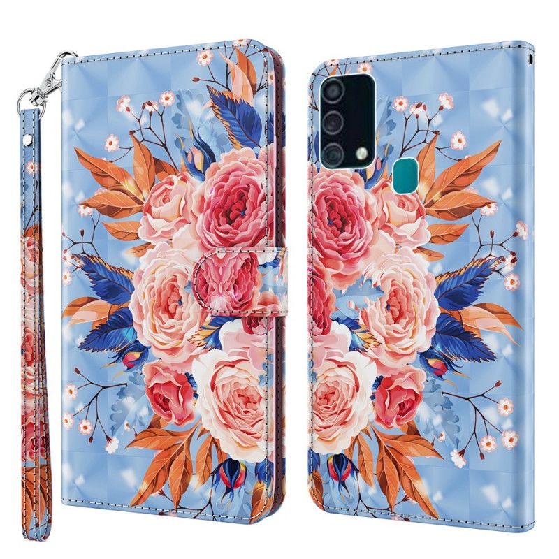 Leren Hoesje Samsung Galaxy A32 5G Romantische Lichtspot Met String