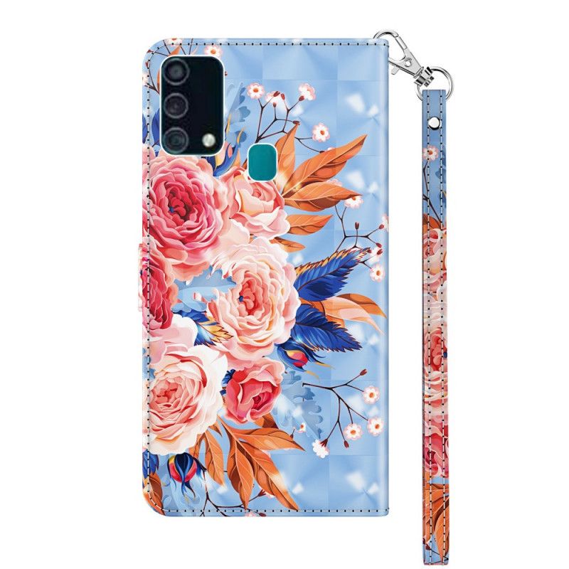 Leren Hoesje Samsung Galaxy A32 5G Romantische Lichtspot Met String