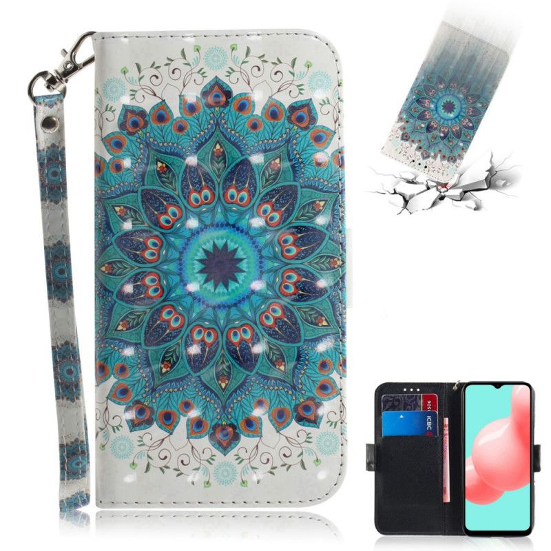 Leren Hoesje Samsung Galaxy A32 5G Telefoonhoesje Meesterlijke Mandala Met String