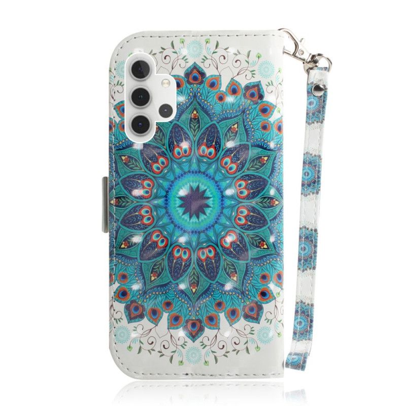 Leren Hoesje Samsung Galaxy A32 5G Telefoonhoesje Meesterlijke Mandala Met String