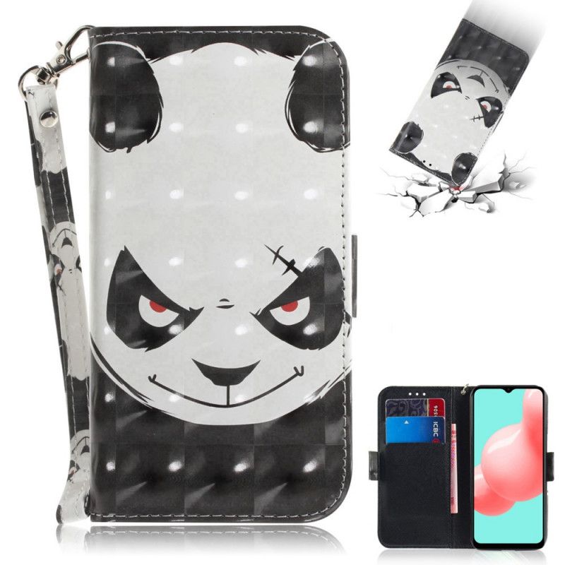 Leren Hoesje voor Samsung Galaxy A32 5G Boze Panda Met String