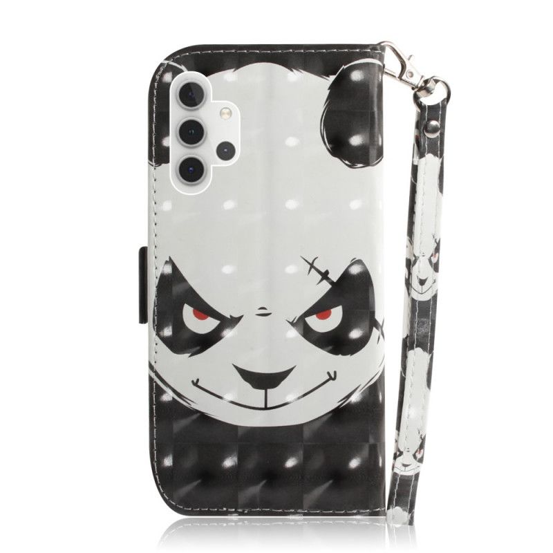 Leren Hoesje voor Samsung Galaxy A32 5G Boze Panda Met String