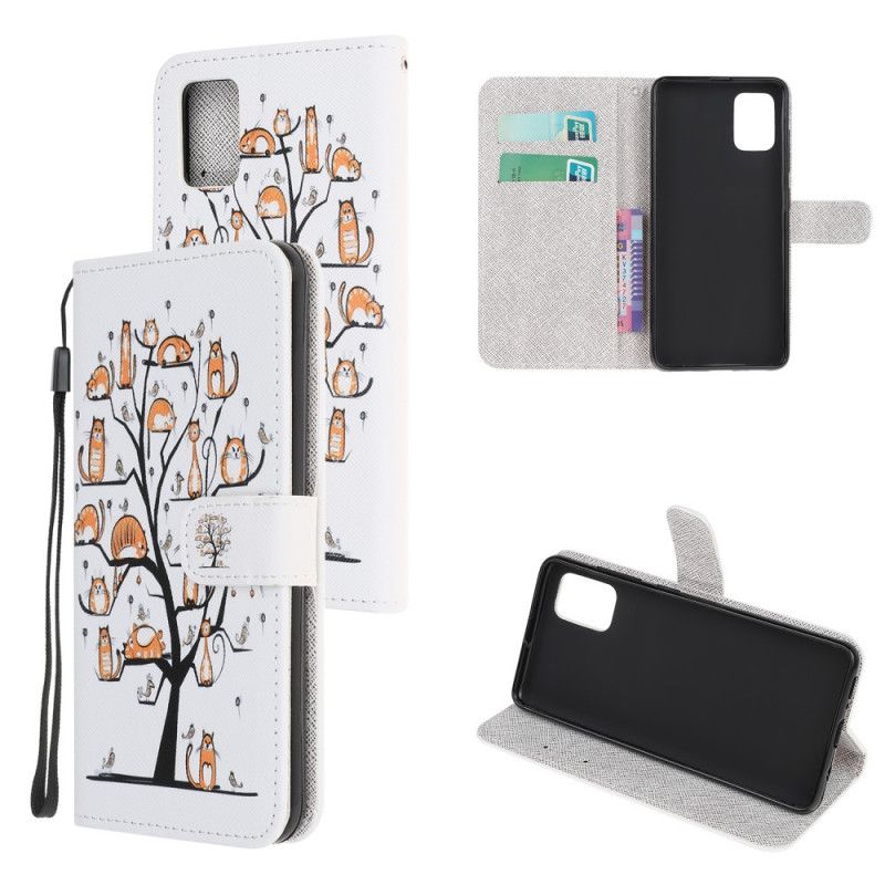 Leren Hoesje voor Samsung Galaxy A32 5G Funky String Katten