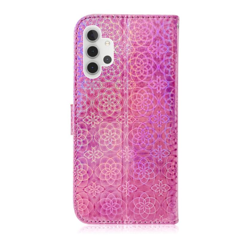 Leren Hoesje voor Samsung Galaxy A32 5G Grijs Zwart Pure Kleur