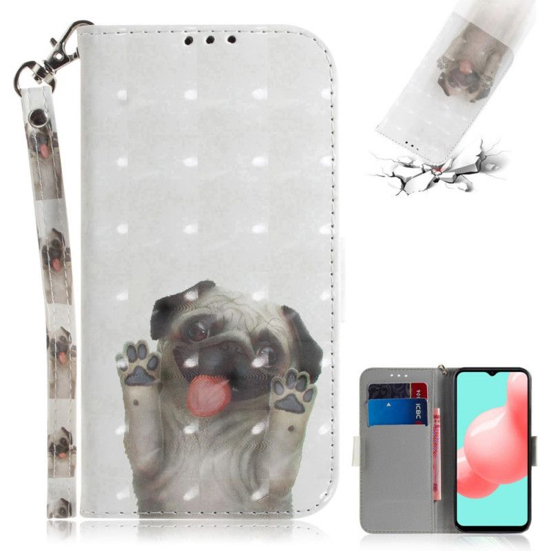 Leren Hoesje voor Samsung Galaxy A32 5G Hou Van Mijn Hond Met String