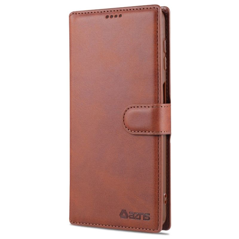 Leren Hoesje voor Samsung Galaxy A32 5G Rood Zwart Retro Azns