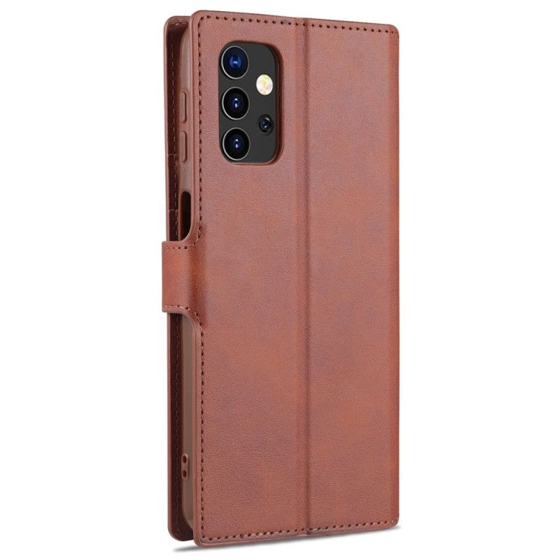 Leren Hoesje voor Samsung Galaxy A32 5G Rood Zwart Retro Azns