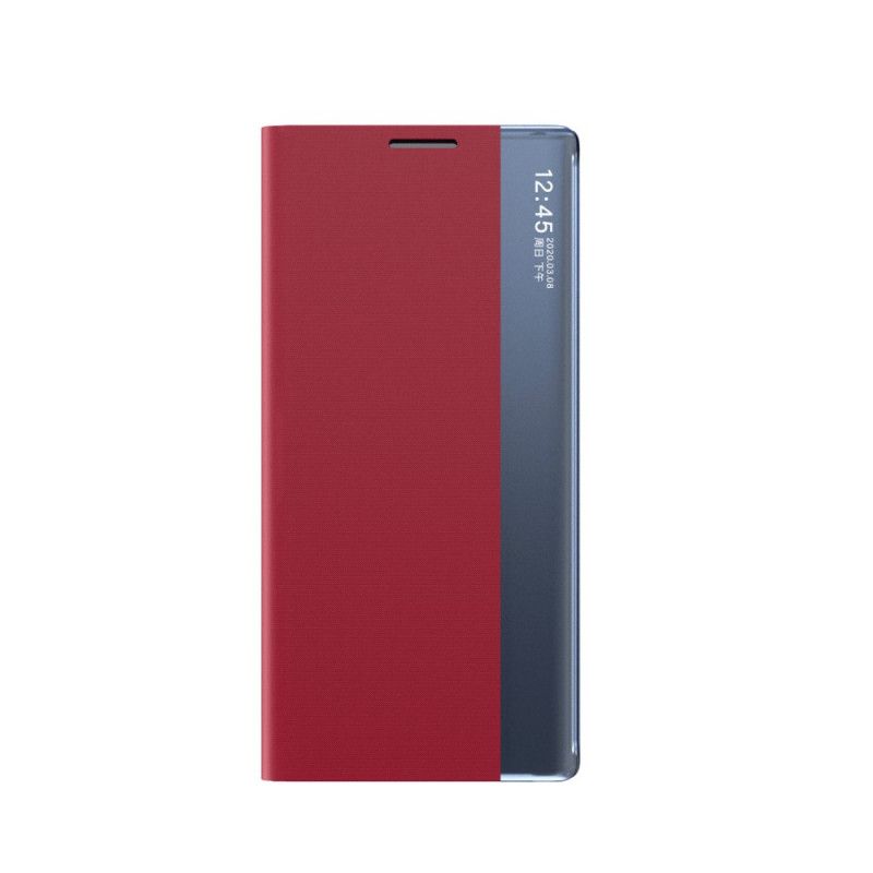 View Cover Samsung Galaxy A32 5G Rood Zwart Premium Getextureerd Kunstleer