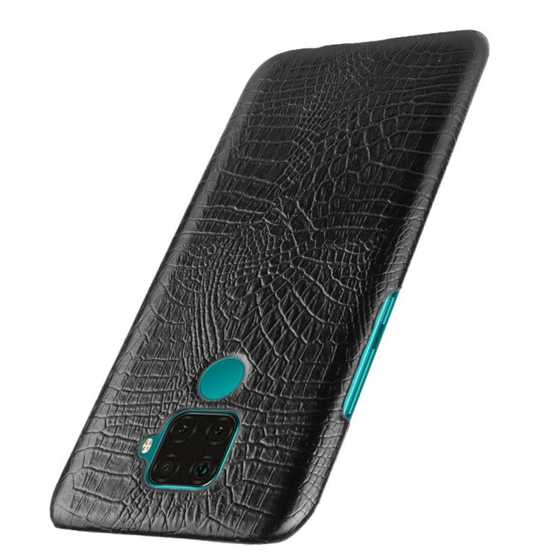 Case Hoesje Huawei Mate 30 Lite Rood Zwart Telefoonhoesje Krokodillenhuidstijl