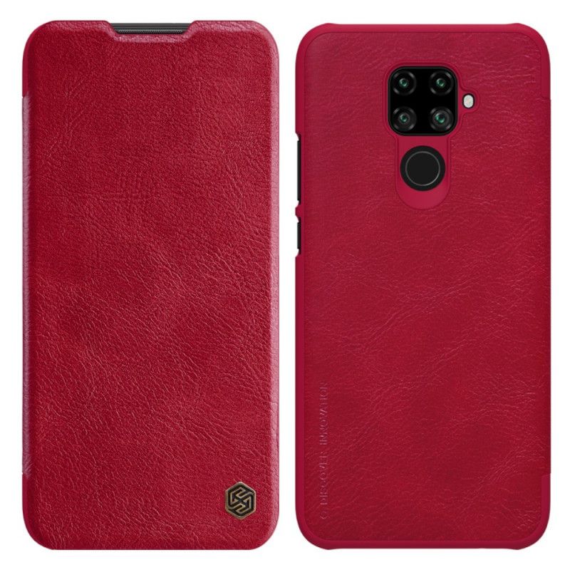 Folio-hoesje voor Huawei Mate 30 Lite Bruin Rood Nillkin Qin-Reeks