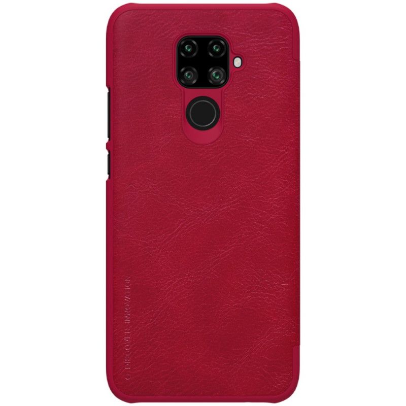 Folio-hoesje voor Huawei Mate 30 Lite Bruin Rood Nillkin Qin-Reeks