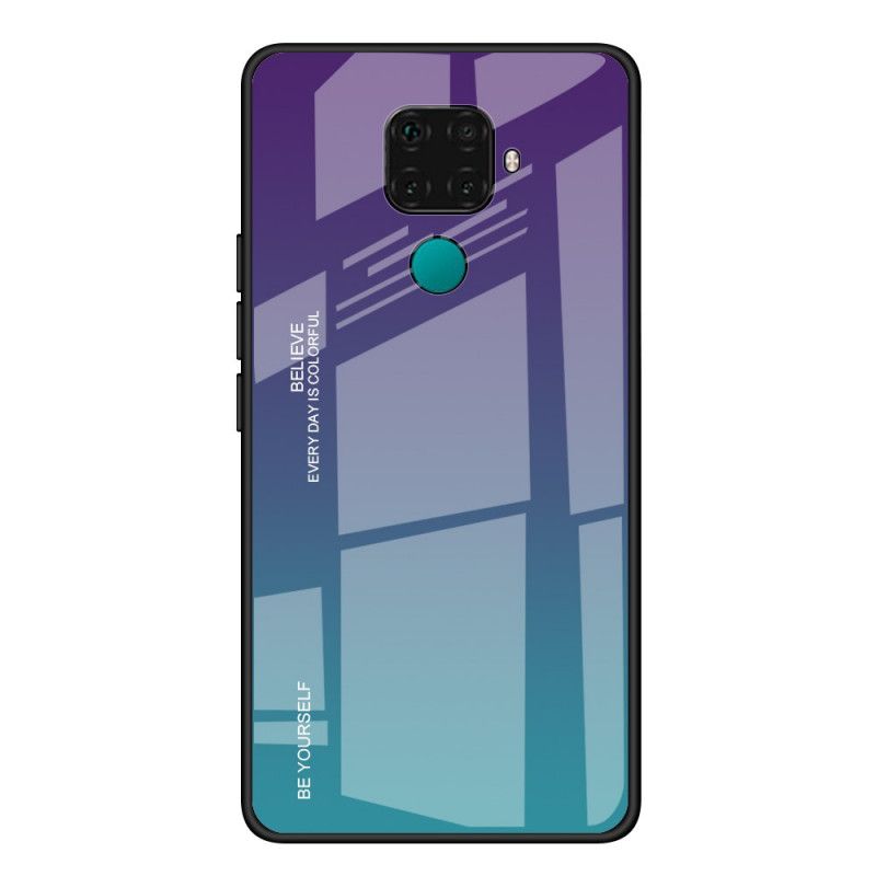 Hoesje Huawei Mate 30 Lite Donkerblauw Rood Gegalvaniseerde Kleur