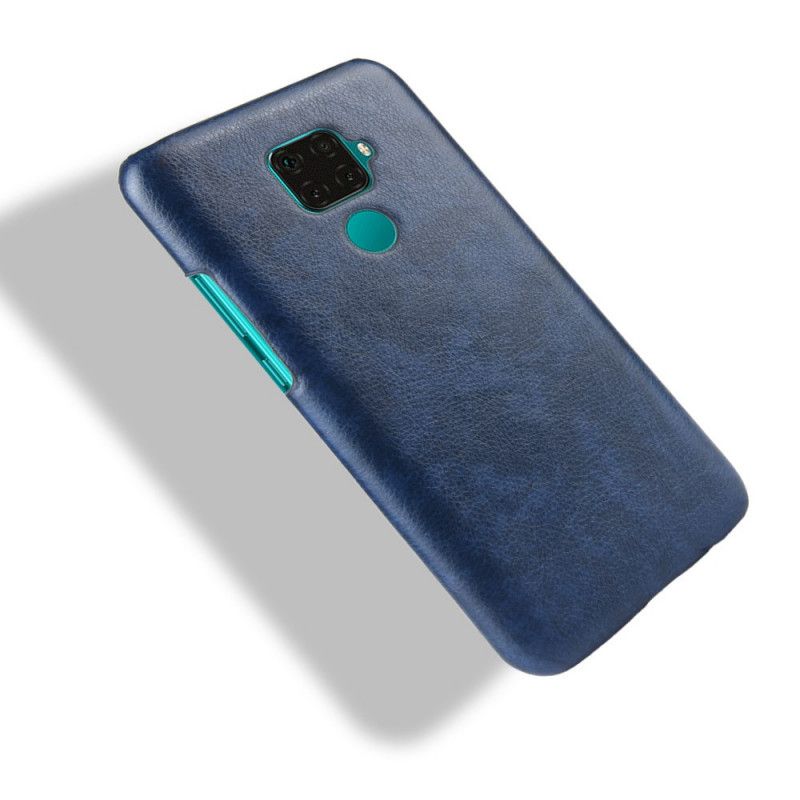 Hoesje Huawei Mate 30 Lite Grijs Zwart Prestatie Lychee Leereffect