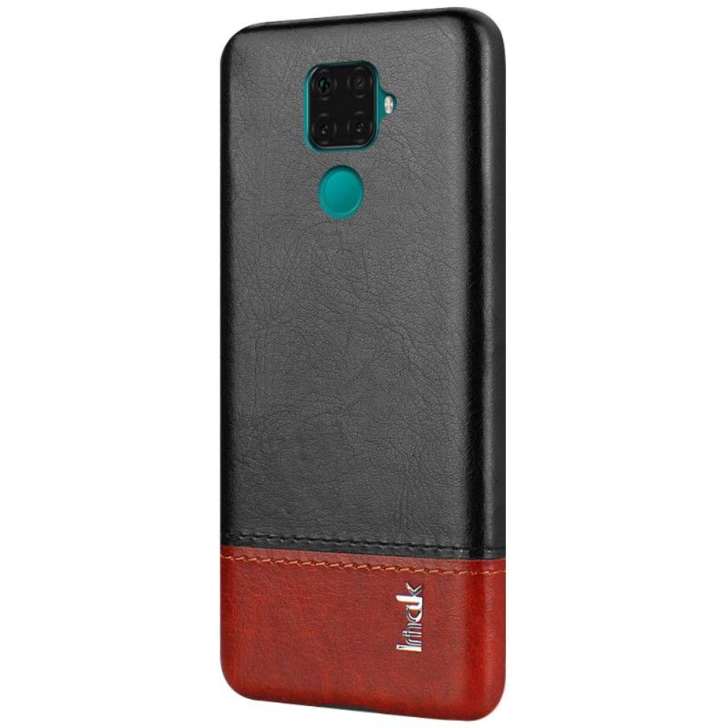 Hoesje voor Huawei Mate 30 Lite Rood Zwart Imak Ruiyi Serie Leereffect