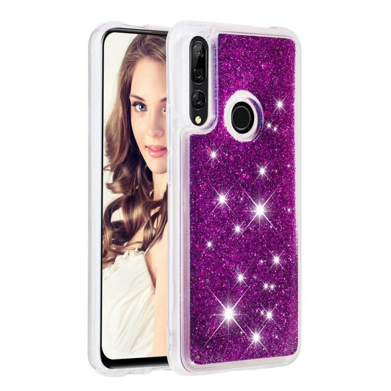 Cover Hoesje Honor 9X Paars Lichtblauw Telefoonhoesje Ik Ben Glitter