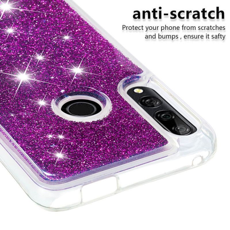 Cover Hoesje Honor 9X Paars Lichtblauw Telefoonhoesje Ik Ben Glitter