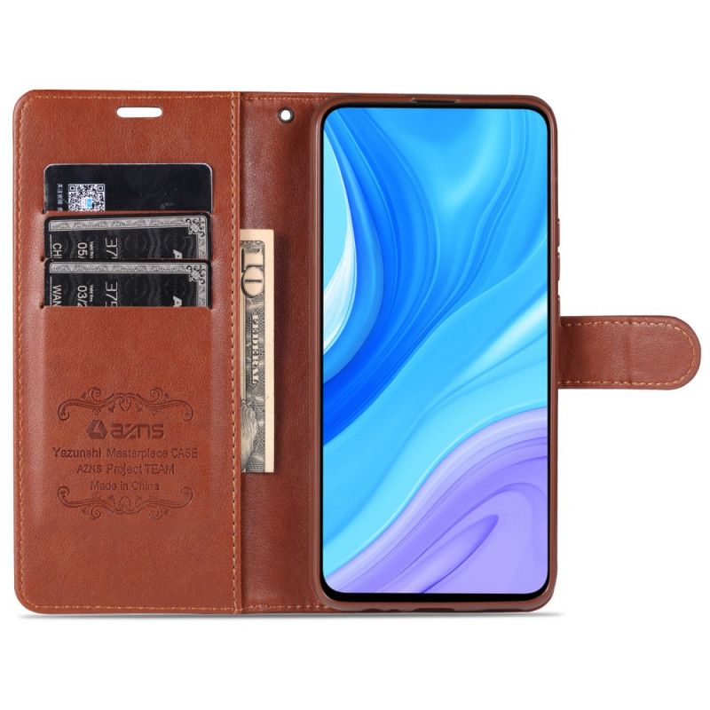 Flip Case Leren Honor 9X Bruin Zwart Azns Kunstleer