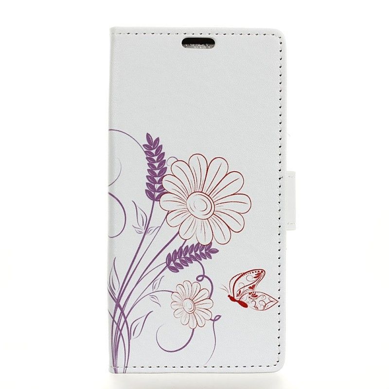 Flip Case Leren Honor 9X Vlinders En Bloemen Tekenen