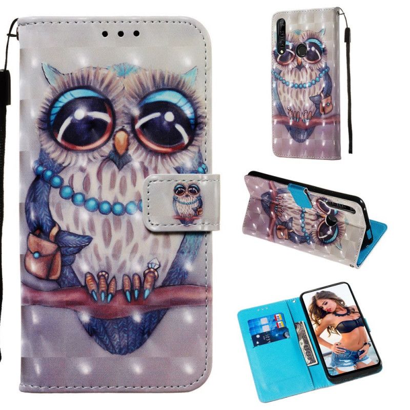 Leren Hoesje voor Honor 9X Juffrouw Uil Met String