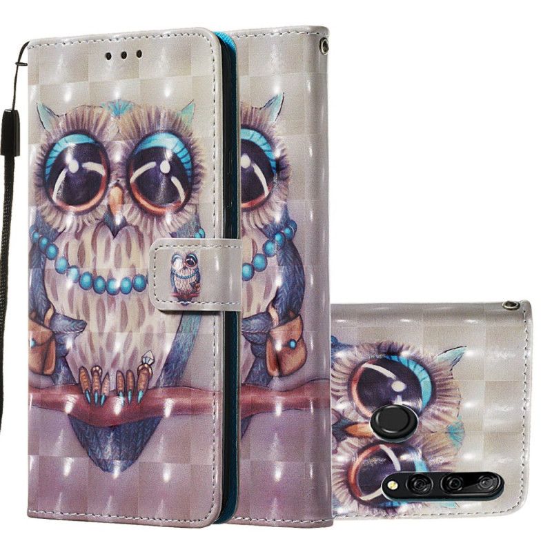 Leren Hoesje voor Honor 9X Juffrouw Uil Met String