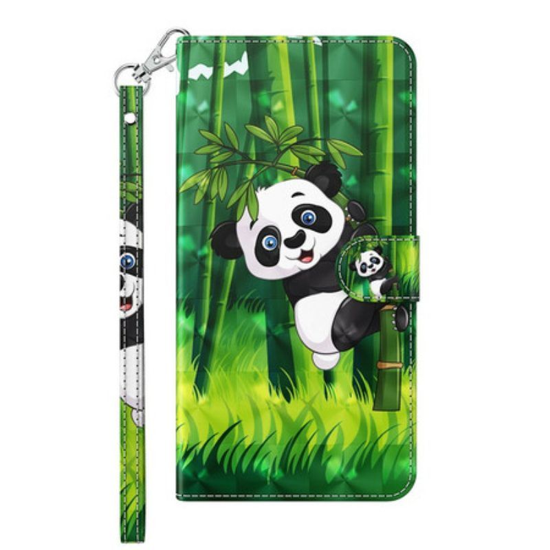 Folio-hoesje voor Samsung Galaxy M12 / A12 Panda En Bamboe