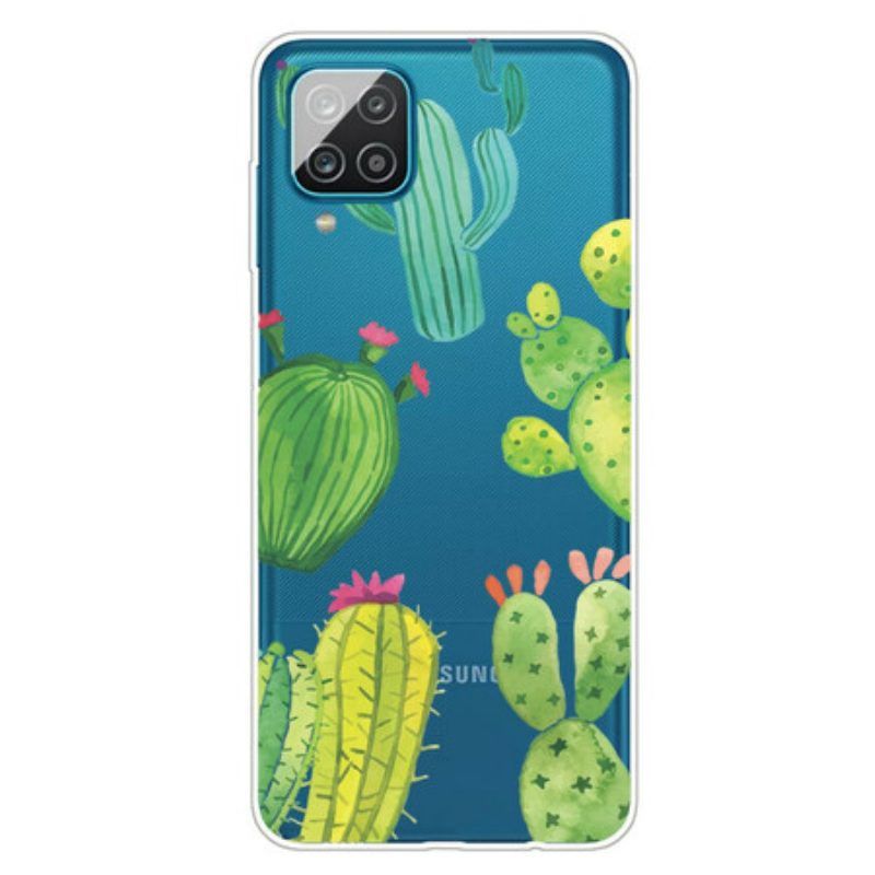 Hoesje voor Samsung Galaxy M12 / A12 Aquarel Cactussen