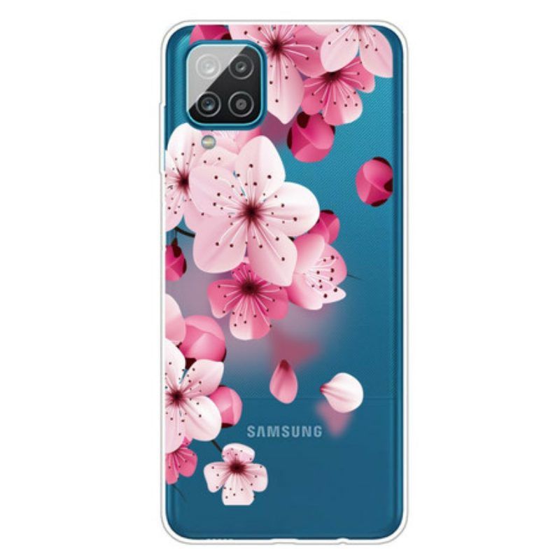 Hoesje voor Samsung Galaxy M12 / A12 Kleine Roze Bloemen