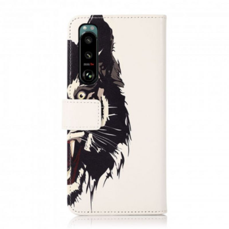 Folio-hoesje Sony Xperia 5 Iii Telefoonhoesje Fierce Tiger