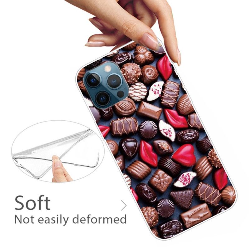 Case Hoesje iPhone 12 / 12 Pro Donkerbruin Bruin Telefoonhoesje Flexibele Chocolade
