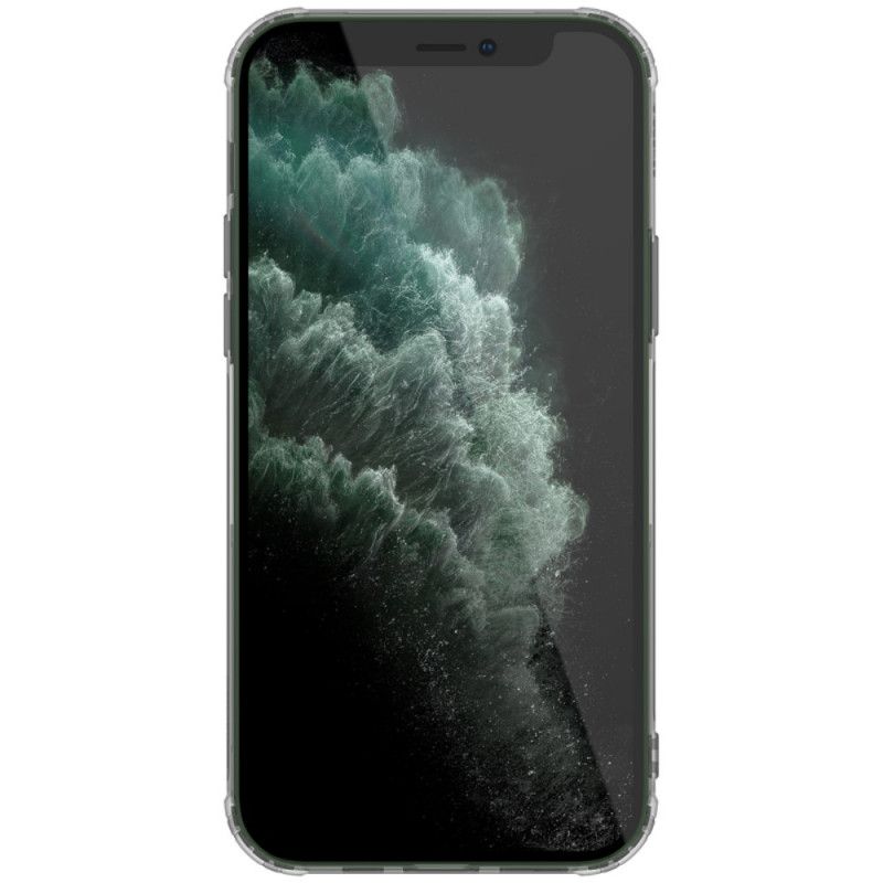 Case Hoesje iPhone 12 / 12 Pro Grijs Wit Telefoonhoesje Natuurlijk Transparant Nillkin