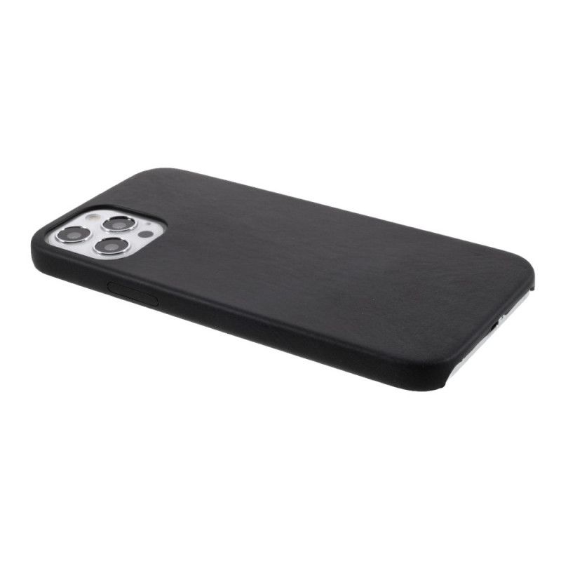 Case Hoesje iPhone 12 / 12 Pro Grijs Zwart Telefoonhoesje Leerstijl