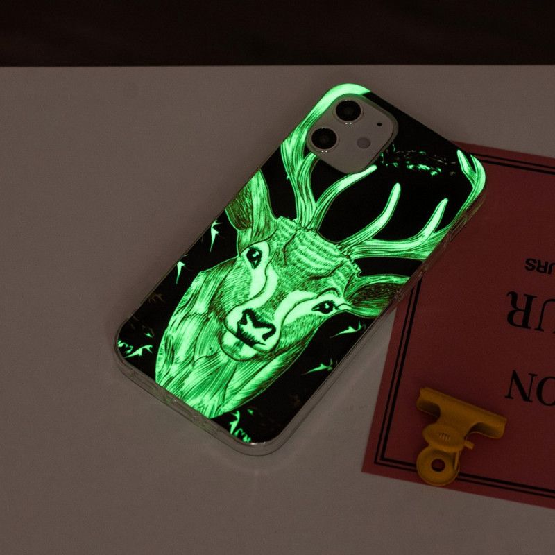 Case Hoesje iPhone 12 / 12 Pro Telefoonhoesje Fluorescerend Majestueus Hert