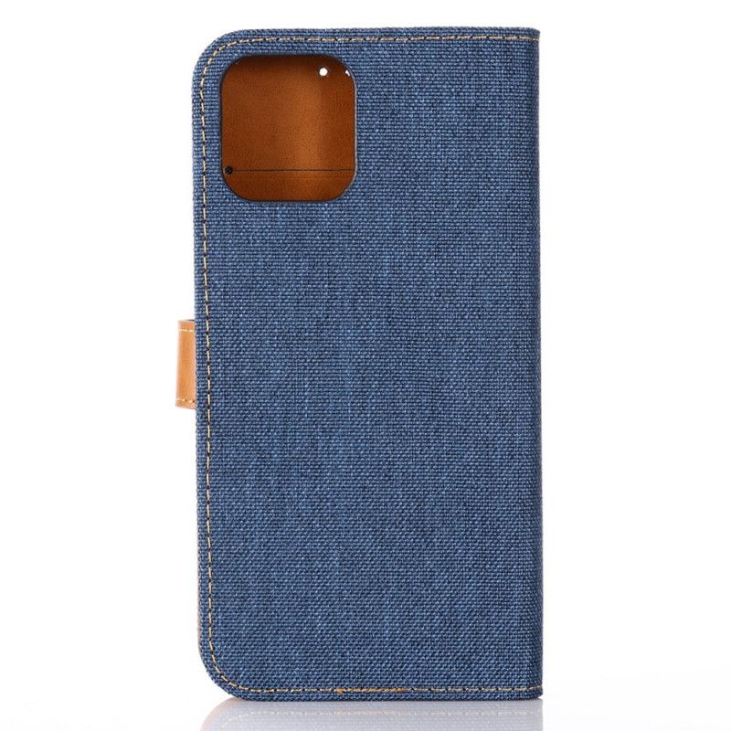 Cover Folio-hoesje iPhone 12 / 12 Pro Donkerblauw Zwart Telefoonhoesje Klassieke Jeans