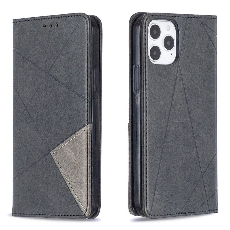 Folio-hoesje iPhone 12 / 12 Pro Grijs Zwart Telefoonhoesje Kunstenaarsstijl