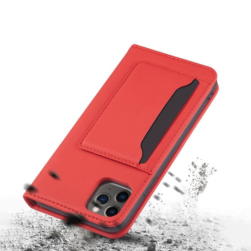 Folio-hoesje iPhone 12 / 12 Pro Rood Zwart Steunkaarthouder