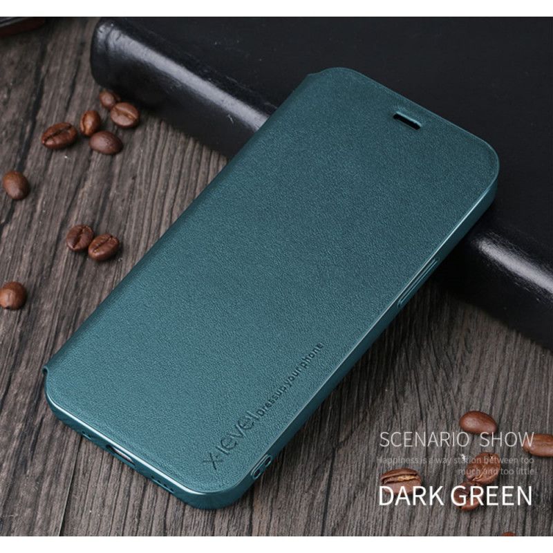 Folio-hoesje voor iPhone 12 / 12 Pro Groen Zwart X-Niveau Fib Ii-Reeks